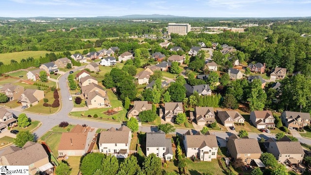 aerial view with a residential view