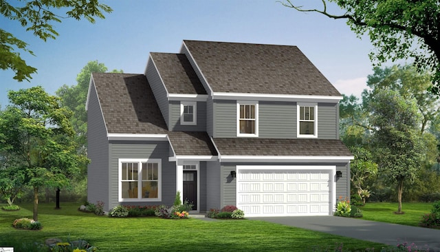 441 Briggs Dr, Easley, SC 29642 - traditional home featuring an attached garage, driveway, and a front lawn