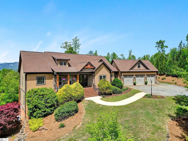 129 Eliza Ln, Marietta, SC 29661 - view of front of property with a porch, a front lawn, and concrete driveway