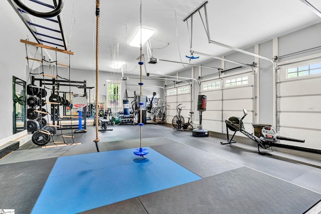 interior space featuring a garage