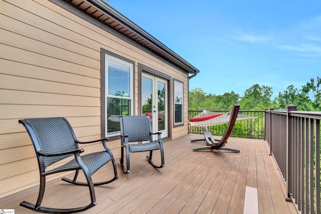 deck with french doors