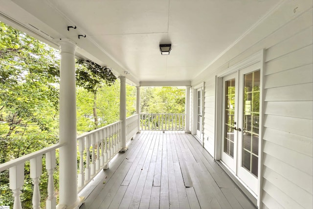 deck with french doors