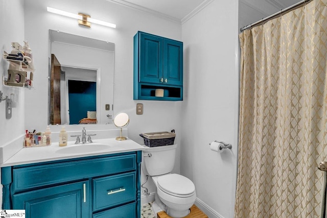 207 Tollgate Rd, Simpsonville, SC 29681 - bathroom featuring vanity, crown molding, and toilet