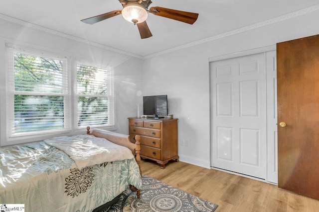 207 Tollgate Rd, Simpsonville, SC 29681 - bedroom featuring crown molding, ceiling fan, multiple windows, and wood finished floors
