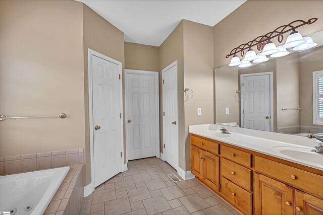 201 Cedar Creek Ln, Seneca, SC 29678 - bathroom with a whirlpool tub, a sink, double vanity, and a closet