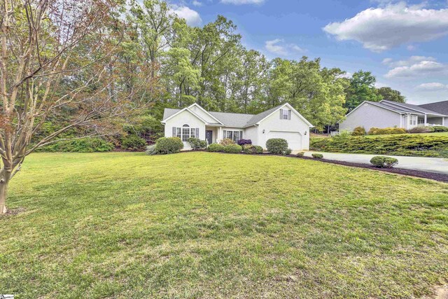 201 Cedar Creek Ln, Seneca, SC 29678 - single story home featuring a garage, driveway, and a front lawn