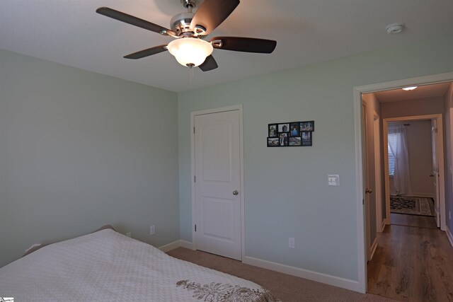 502 E Heatherstone Ln, Roebuck, SC 29376 - bedroom with a ceiling fan and baseboards