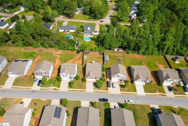 aerial view with a residential view