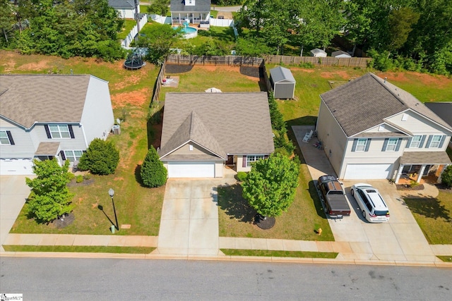 aerial view featuring a residential view