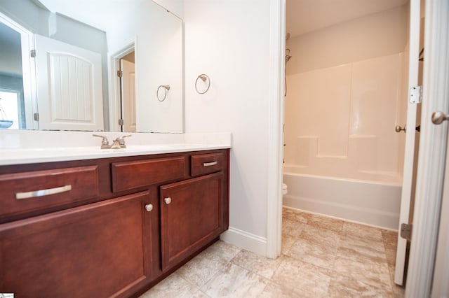 920 Ravenfield Dr, Duncan, SC 29334 - bathroom with shower / bath combination, vanity, baseboards, and toilet