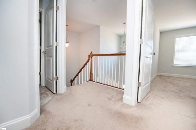 920 Ravenfield Dr, Duncan, SC 29334 - hall featuring baseboards, carpet flooring, and an upstairs landing