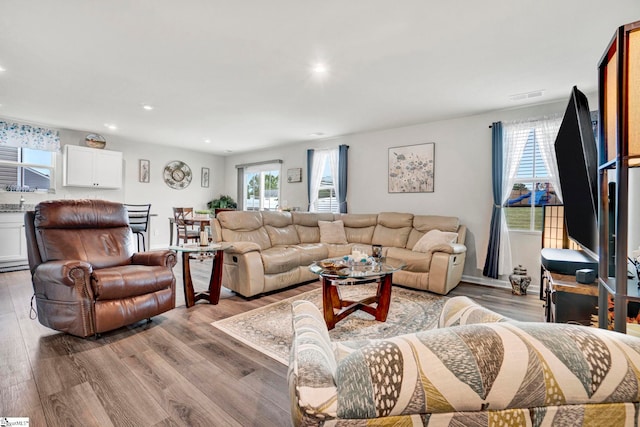 124 Highland Station Dr, Clinton, SC 29325 - living area with recessed lighting and light wood-style floors