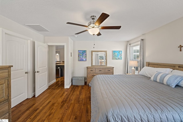 327 Terra Plains Dr, Greer, SC 29651 - bedroom featuring visible vents, baseboards, ceiling fan, and wood finished floors