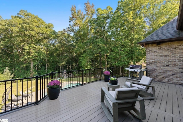 155 Tyger Farm Ln, Woodruff, SC 29388 - wooden terrace with a grill