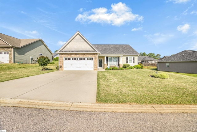 127 Alberta Cir, Piedmont, SC 29673 - craftsman house with a garage, driveway, a front lawn, and brick siding