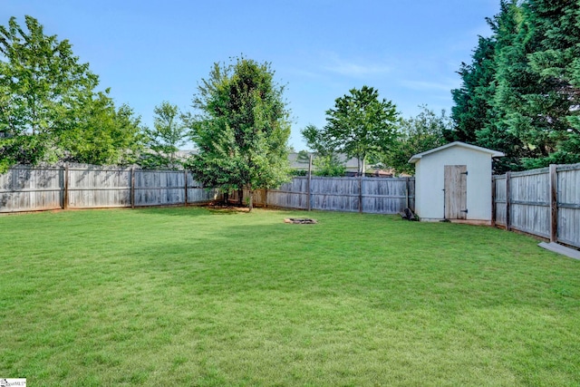 232 Ashley Danielle Dr, Duncan, SC 29334 - view of yard with a fenced backyard, an outbuilding, and a storage shed