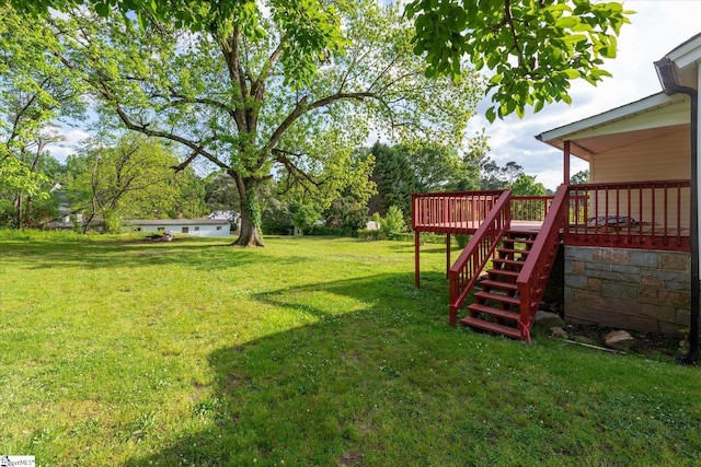 6 Liberty St, Piedmont, SC 29673 - view of yard with a deck and stairs