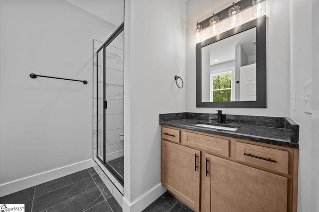 13 Lyman Lake Rd, Lyman, SC 29365 - bathroom with vanity, baseboards, and a stall shower