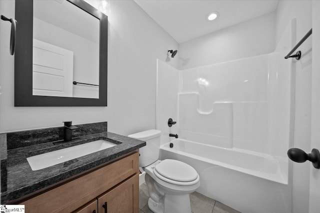 13 Lyman Lake Rd, Lyman, SC 29365 - bathroom featuring shower / bath combination, tile patterned floors, vanity, and toilet