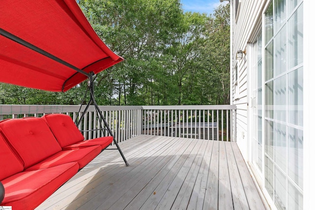118 Wonderberry Ct, Boiling Springs, SC 29316 - wooden terrace featuring view of scattered trees