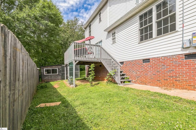 118 Wonderberry Ct, Boiling Springs, SC 29316 - view of yard with stairway and a deck