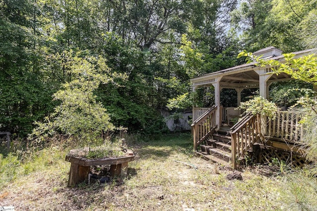 view of yard featuring a gazebo