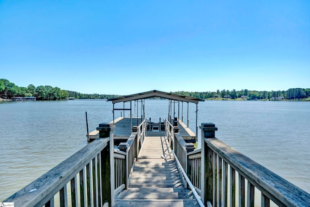 105 Seabright Cir, Cross Hill, SC 39332 - dock area with a water view and boat lift