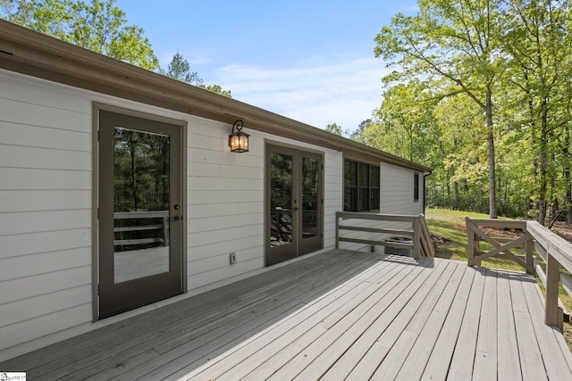 deck with french doors