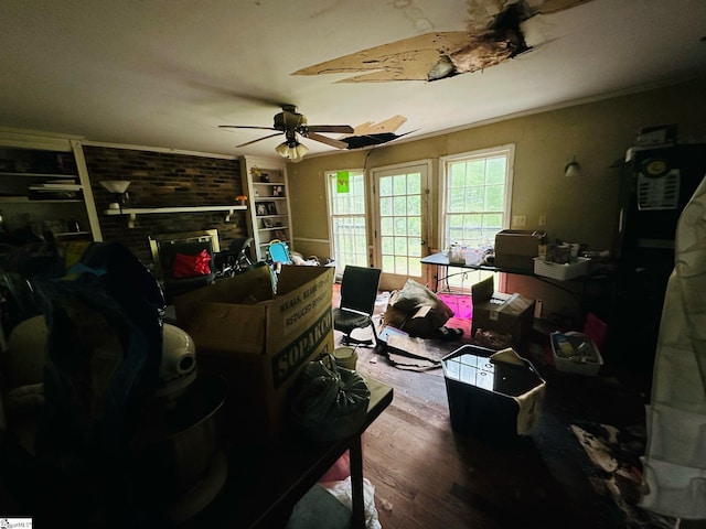 903 Calvert Ave, Clinton, SC 29325 - bedroom featuring a ceiling fan and wood finished floors