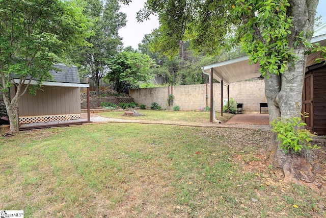 602 Habersham Ln, Easley, SC 29642 - view of yard with a storage shed, fence, an outbuilding, and a patio area