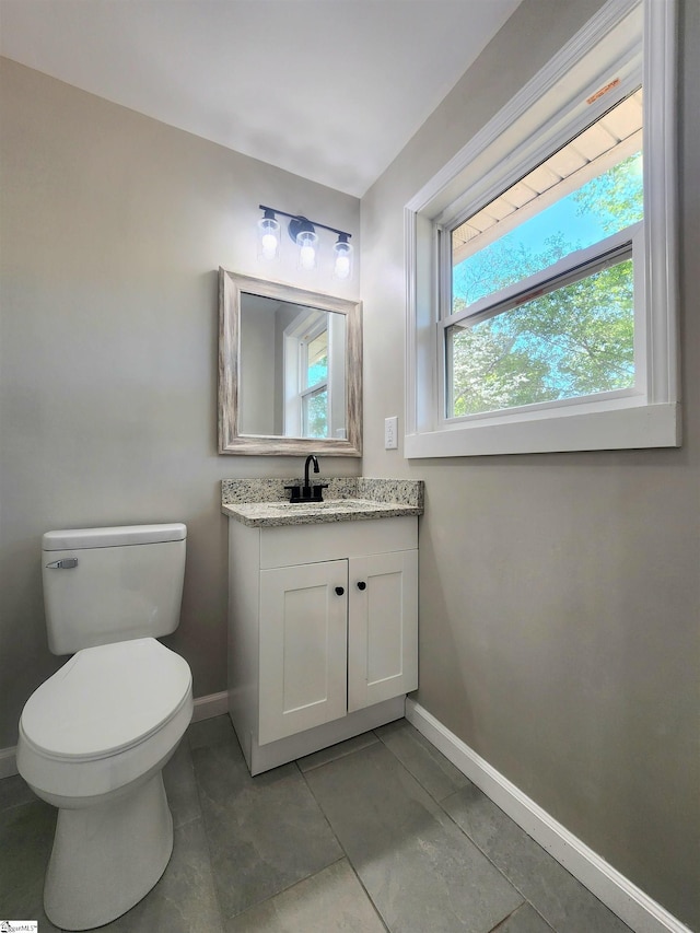 509 Allgood Bridge Rd, Pickens, SC 29671 - bathroom featuring toilet, baseboards, tile patterned flooring, and vanity