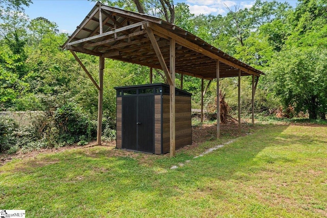 view of shed