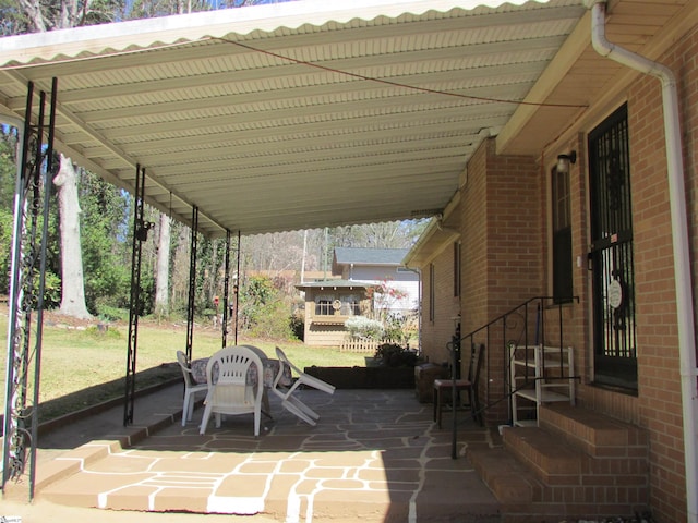 view of patio featuring entry steps