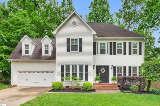 4 Barley Mill Dr, Greer, SC 29651 - view of front of property featuring a shingled roof, an attached garage, a front lawn, crawl space, and concrete driveway