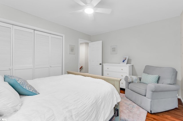 4 Barley Mill Dr, Greer, SC 29651 - bedroom with a closet, a ceiling fan, and wood finished floors