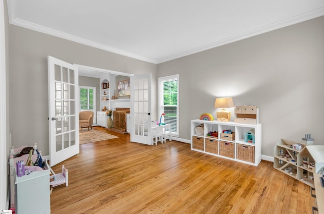 4 Barley Mill Dr, Greer, SC 29651 - rec room with crown molding, a healthy amount of sunlight, and french doors