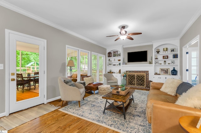 4 Barley Mill Dr, Greer, SC 29651 - living area with crown molding, plenty of natural light, and wood finished floors