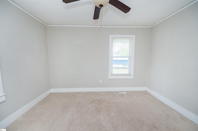 14 Damson St, Spartanburg, SC 29303 - empty room featuring crown molding, carpet, ceiling fan, and visible vents
