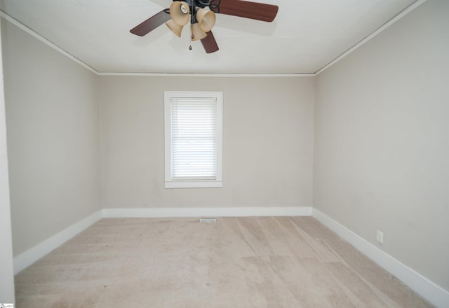 14 Damson St, Spartanburg, SC 29303 - unfurnished room featuring baseboards, ornamental molding, carpet floors, and ceiling fan