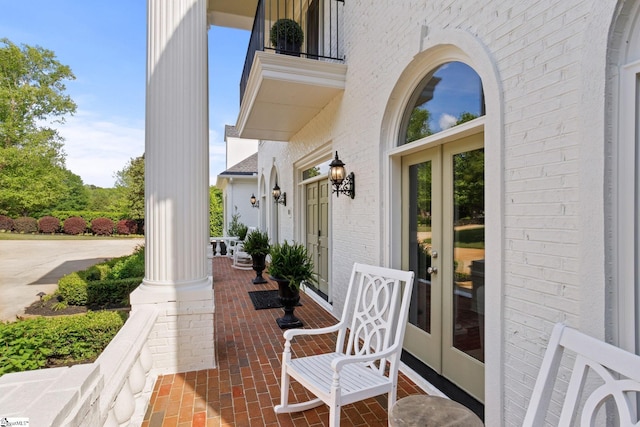 312 Stonebrook Farm Way, Greenville, SC 29615 - view of patio featuring a porch and french doors