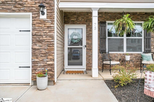 75 Oak Edge Ln, Greer, SC 29651 - entrance to property with a porch and stone siding