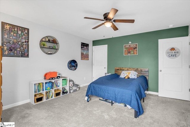 75 Oak Edge Ln, Greer, SC 29651 - bedroom with carpet flooring, baseboards, and ceiling fan