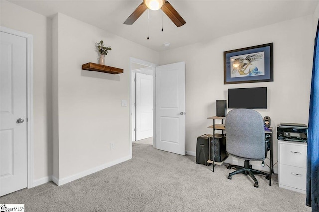 75 Oak Edge Ln, Greer, SC 29651 - home office with baseboards, ceiling fan, and carpet