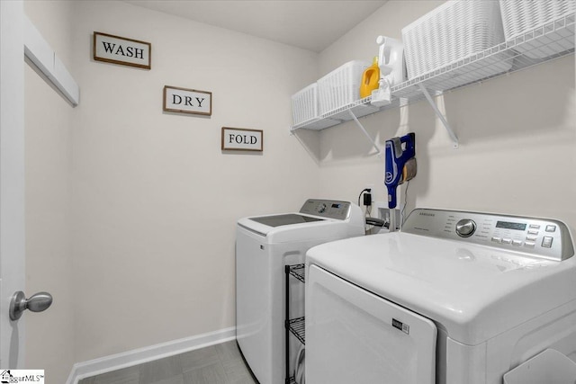 75 Oak Edge Ln, Greer, SC 29651 - laundry area featuring laundry area, washer and clothes dryer, and baseboards