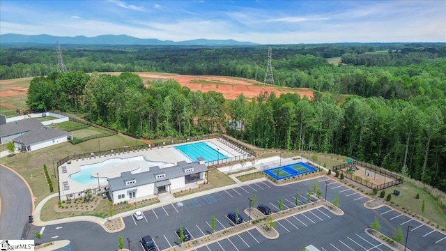 75 Oak Edge Ln, Greer, SC 29651 - birds eye view of property featuring a mountain view and a wooded view