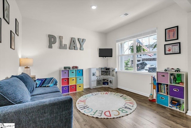 75 Oak Edge Ln, Greer, SC 29651 - playroom featuring visible vents, recessed lighting, baseboards, and wood finished floors