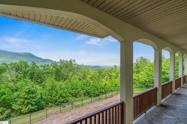 balcony with a mountain view