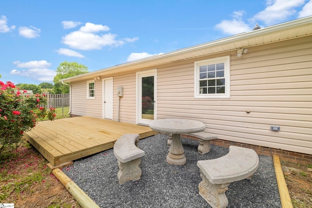 wooden terrace with fence