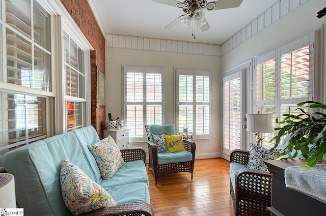132 Hartsfield Dr, Easley, SC 29642 - sunroom featuring baseboards and wood-type flooring