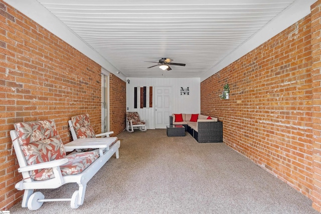view of patio featuring a ceiling fan